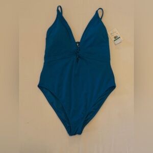 Jessica Simpson royal blue one piece swim suit
